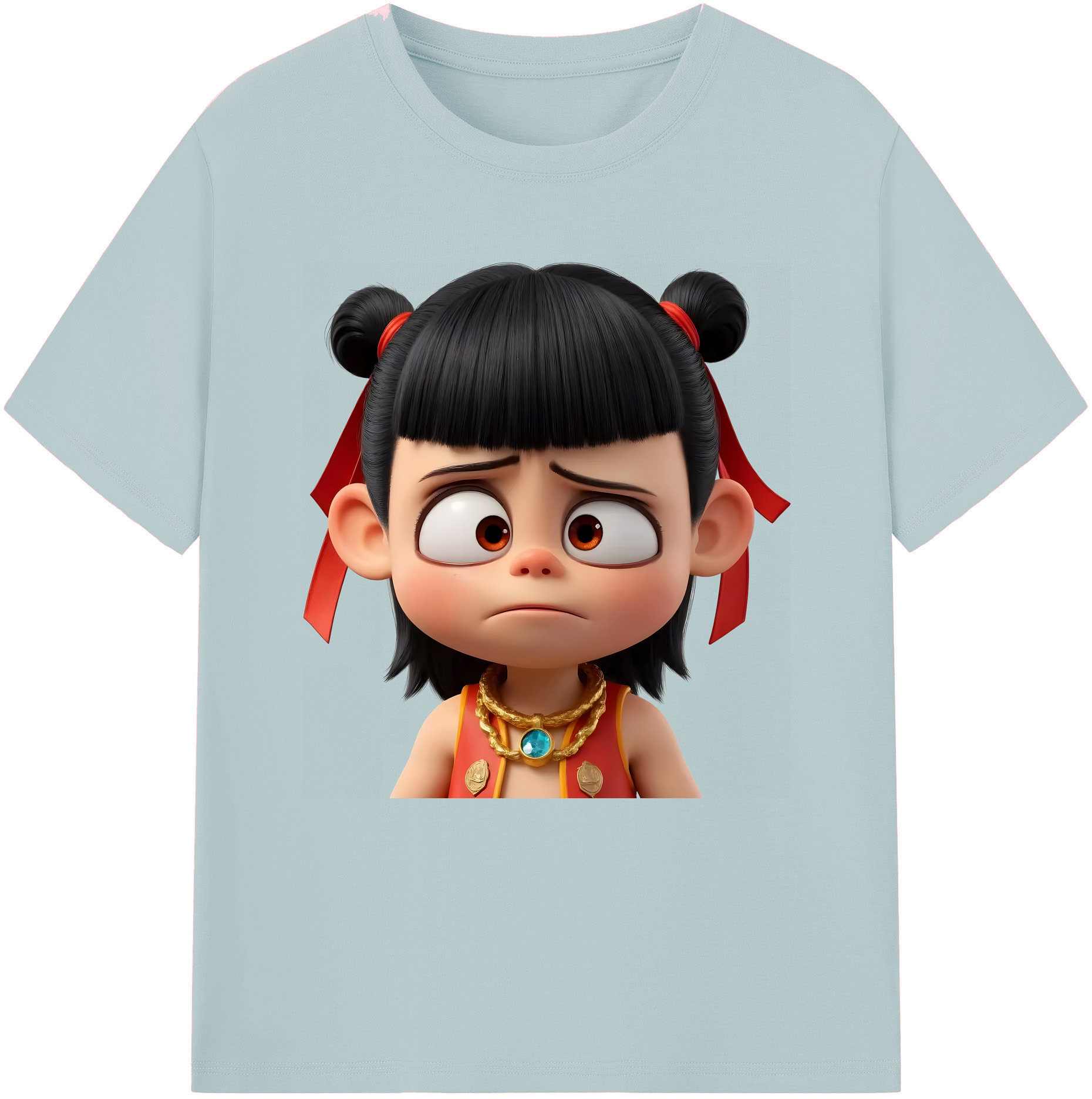 （画像用） Ne Zha 2 ナタ 魔童の大暴れ 綿100％半袖Tシャツ（フロントプリント）